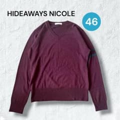HIDEAWAYS NICOLE V 넥 니트 와인 46 남성 얇은