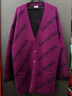 美品 BALENCIAGA パープル ニットカーディガン バレンシアガ XLのサムネイル