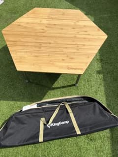 KingCamp 竹製ヘキサゴンテーブル 収納バッグ付き - メルカリ