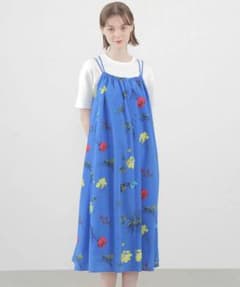 ボタニカルプリントキャミワンピース　花柄　ブルー　マッキントッシュフィロソフィーのサムネイル