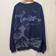 送料込み！KENZO JEANS 北斎タグ 波 バックプリントスエット サイズF