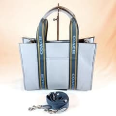 COACH コーチ スミストート CM067 2WAY レザー ライトブルー - メルカリ