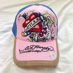 S*様 Ed Hardy メッシュキャップ スカル ピンク 新品 当時物 エドハ