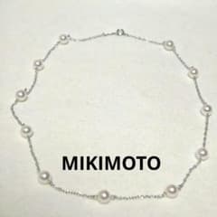 MIKIMOTO ステーションネックレス 6mmパールアコヤ真珠 K18 テリ