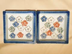 花柄　角皿　小皿　2枚セットのサムネイル