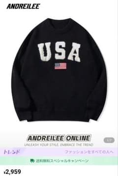 USAニット黒 SHEIN