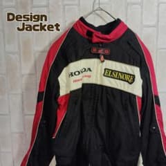 ホンダ　レーシングジャケット　ワッペン　黒　赤　プロテクター