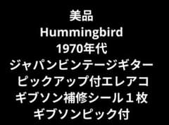 美品 Hummingbird 1970年代 日本ビンテージ PU付エレアコ - メルカリ