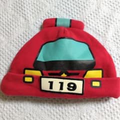 赤い消防車デザイン ベビー帽子 F(50-52)cmのサムネイル