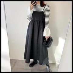 ★ワンピース エンボス フラワー 黒 ブラックのサムネイル