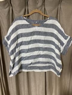 ちーちゃん様専用　　　　　無印良品☆フレンチリネンボーダープルオーバーのサムネイル