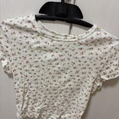 GU レディース 花柄 半袖 Tシャツ ホワイト Sのサムネイル
