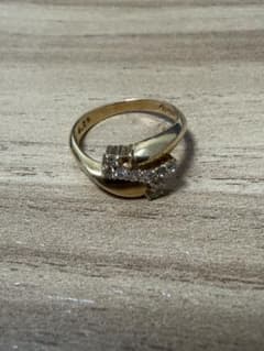 K18 ゴールド ダイヤモンド付きリング 0.25ct ビンテージ 3gのサムネイル