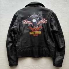 美品】HARLEY-DAVIDSON ダブルライダースジャケット イーグル L - メルカリ