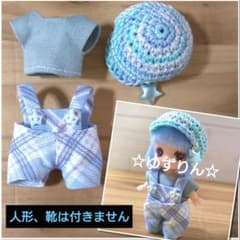 40.ぷちリカちゃん みつごの赤ちゃん 着せ替え服 トップス＆サロペット＆帽子 39.ぷちリカちゃん みつごの赤ちゃん 着せ替え服 トップス＆サロペット
