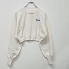 Clear Cosmic Embroidered Cropped Knit Sweater, White [F]