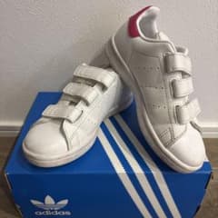 adidas Stan Smith キッズ スニーカー ホワイト/ピンクのサムネイル