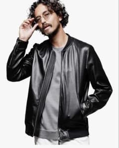 ナノ・ユニバース リブ ラムレザーブルゾン メンズ 革ジャケット 