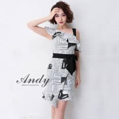 Thumbnail of 新品★ Andy フリル 英字 ワンショル オフショル タイトミニドレス