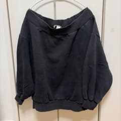 【送料込み】H&M オフショルダー スウェット トップス ブラック XLのサムネイル
