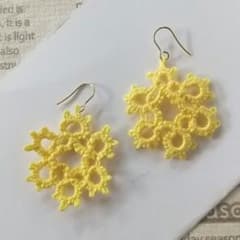 空気のようなピアス㉜イエロー 花 軽い 可愛い アクセサリー アレルギー対応可能のサムネイル