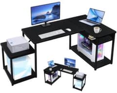 ゲーミングデスク L字 パソコン幅150cm奥行80cm高さ73cm ブラック ゲーミングデスク L字 パソコン幅150cm奥行80cm高さ73cm ブラック