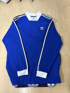 adidas 青 ストライプ 長袖カットソーのサムネイル