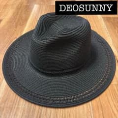 【新品】 BASIQUENTI ペーパーブレードハット ロングブリム ブラック