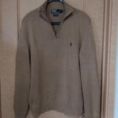 Polo by Ralph Lauren ハーフジップニット ベージュ Sのサムネイル