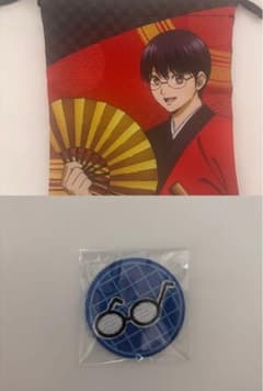 銀魂 吉原大炎上 トレーディング巾着　トレーディング刺繍缶バッジ 志村新八のサムネイル