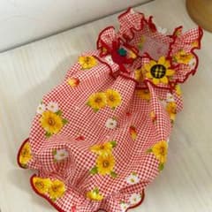 ハンドメイド♡犬服 ひまわりのバルーンキャミワンピース(小さめ