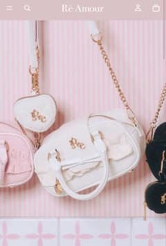 Re♡Amour ツイードボストンバッグ ホワイト 新品未使用のサムネイル