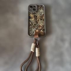 ヒョウ柄 iPhone15ケース ストラップ付きのサムネイル