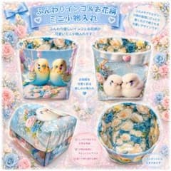 小物入れ ミニ布バスケット ハンドメイド セキセイインコ 両面パネル