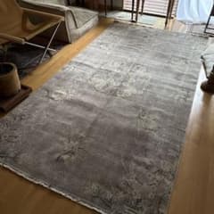 大判131×250 グレージュ メダリオン　大人シック　トルコヴィンテージラグ 大判131×250 グレージュ メダリオン 大人シック トルコヴィンテージ