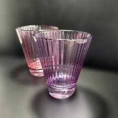 【未使用】ヴェトリ　パープル/ラズベリー　 「ディーヴァ」オーバル グラス　ペアのサムネイル