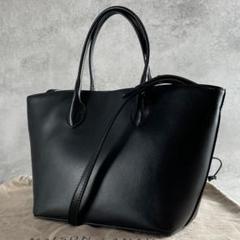 未使用級 MAISON CANAU ショルダーバッグ 2way レザー ブラック 未使用級 MAISON CANAU ショルダーバッグ 2way レザー ブラック