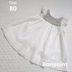 Bonpoint 刺繍ノースリーブワンピース 12m - メルカリ