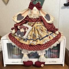 ハンドメイド　カントリードール／バニー　カントリー雑貨　置物　インテリアのサムネイル