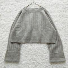 美品❉ NOBLE YAK/ヤク ワイドリブニットプルオーバー グレー