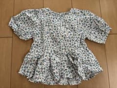 【美品】petit main 花柄フレアスリーブ 90サイズ