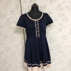 ネイビー×ピンクベージュ♡ワンピースのサムネイル