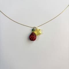 【ハンドメイド】♯1ナナホシテントウ ビーズ ネックレスのサムネイル