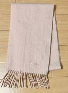 Chloe クロエ マフラー ピンクベージュ フリンジ