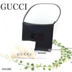 GUCCI グッチ ワンショルダー バッグ ダークブラウン レザー Gロゴ 