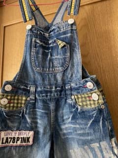 デニムサロペット ピンクラテ S オーバーオールのサムネイル