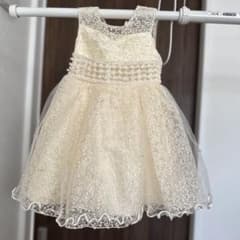 ベビー　ドレス　パール　刺繍　80cmのサムネイル