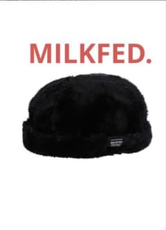 MILKFED. ボア ロールアップ キャップ 帽子 黒 ブラックのサムネイル