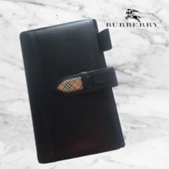 BURBERRY 手帳カバー 黒 チェック柄のサムネイル