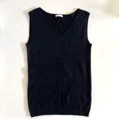 GU リブニット ノースリーブ ブラック Sのサムネイル